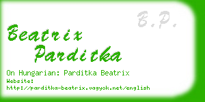 beatrix parditka business card